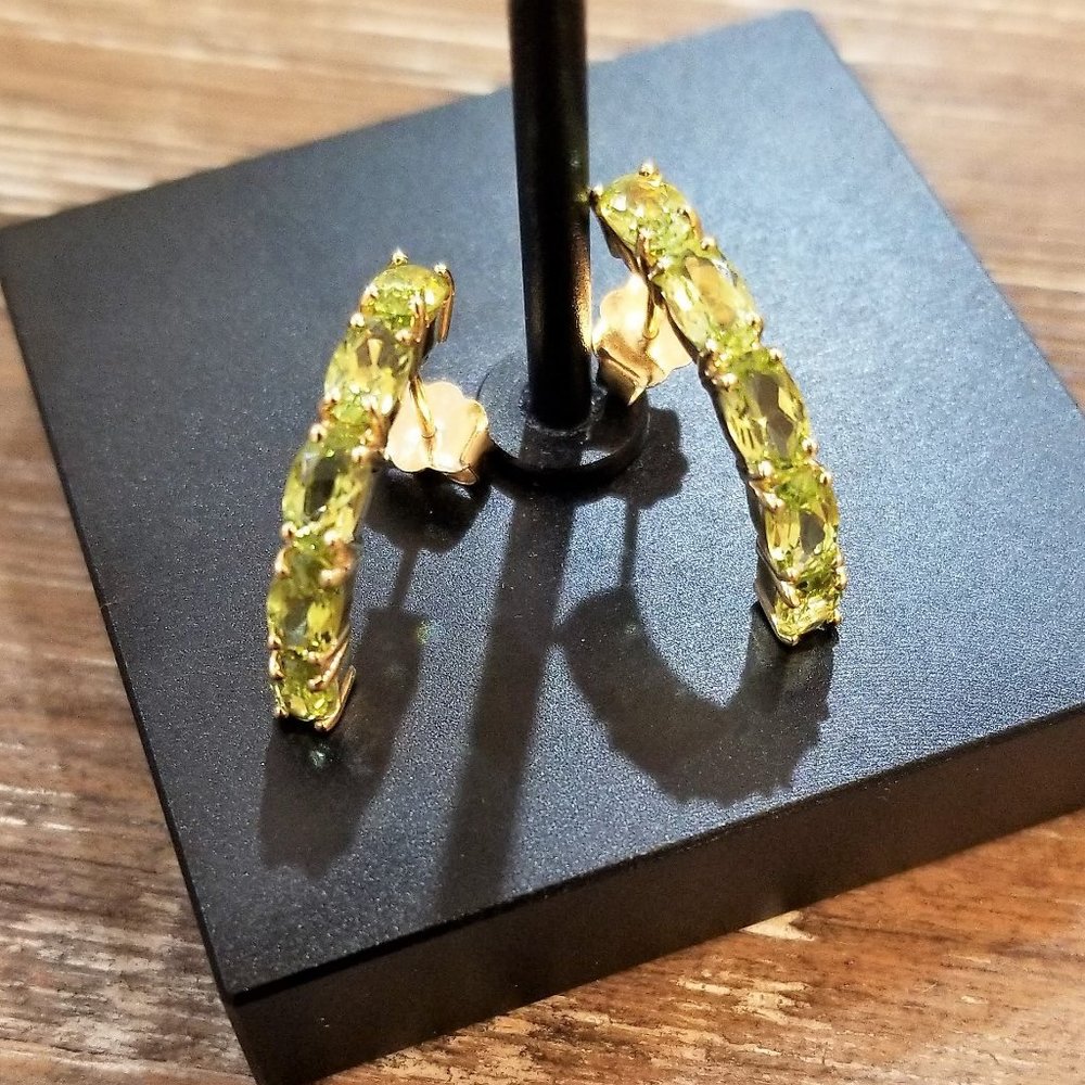 MOTHER'S DAY! Peridot 14K Half Hoop Earrings